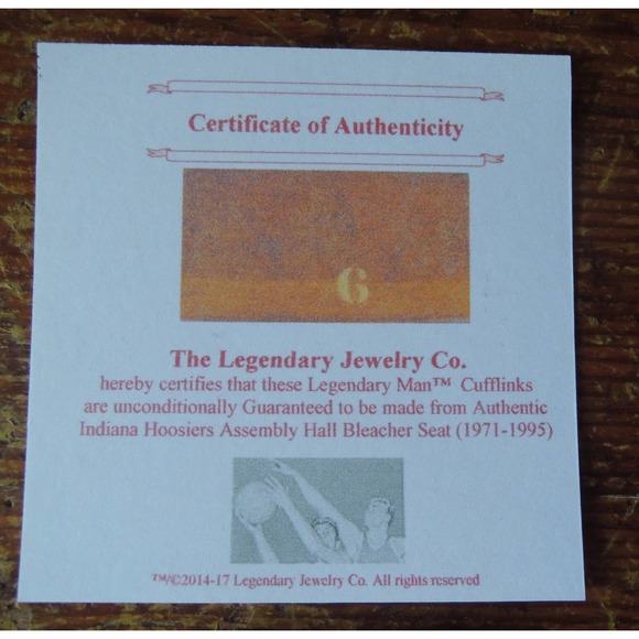 Hoosiers Indiana Assembly Hall bleacher seat cufflinks gift - Picture 4 of 7